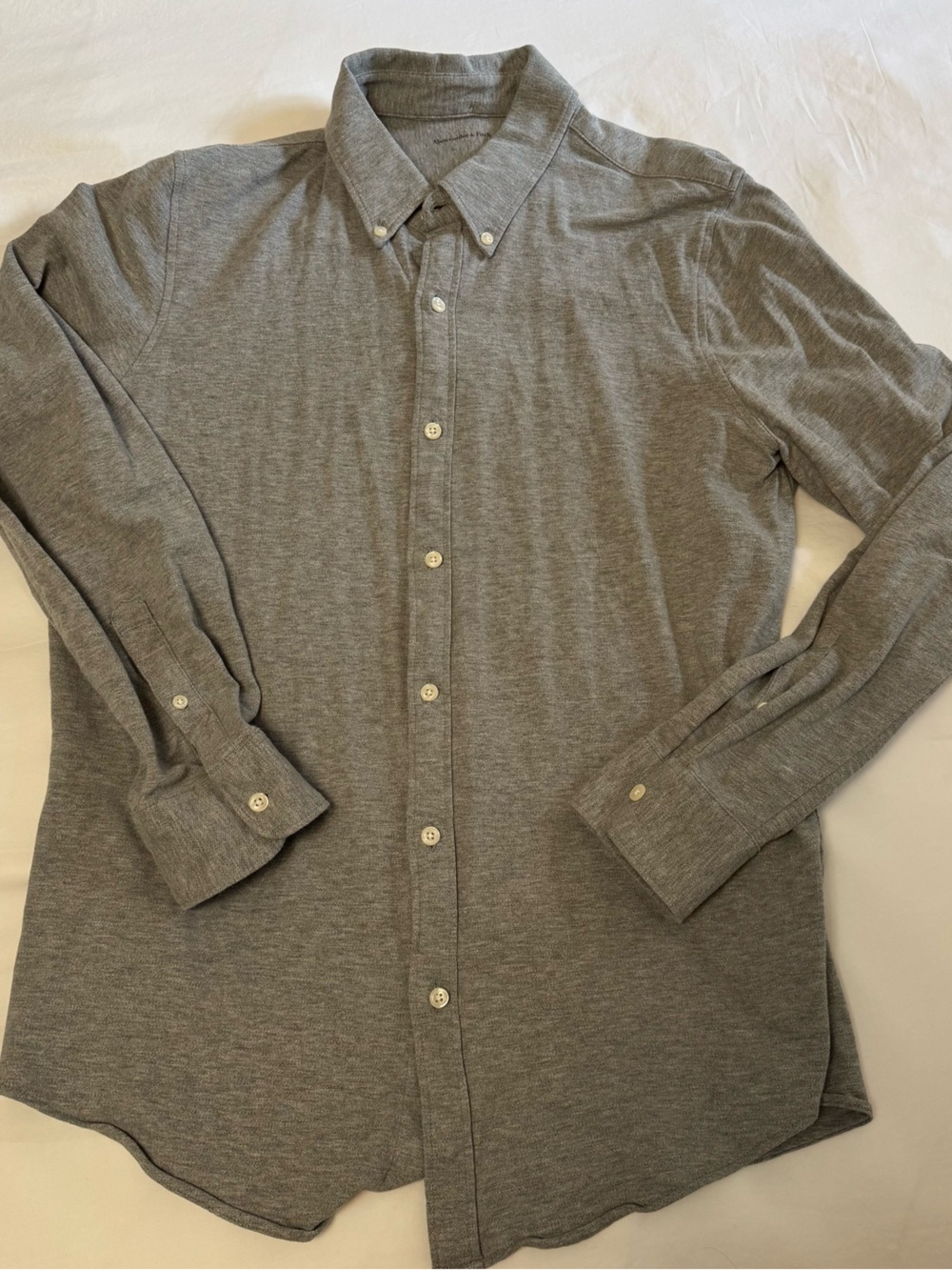 Abercrombie & Fitch Men's Gray Button-Down Shirt